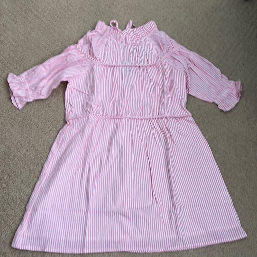 NWT Elizabeth Wilson Designs Liesel Dress Pink Stripe XS